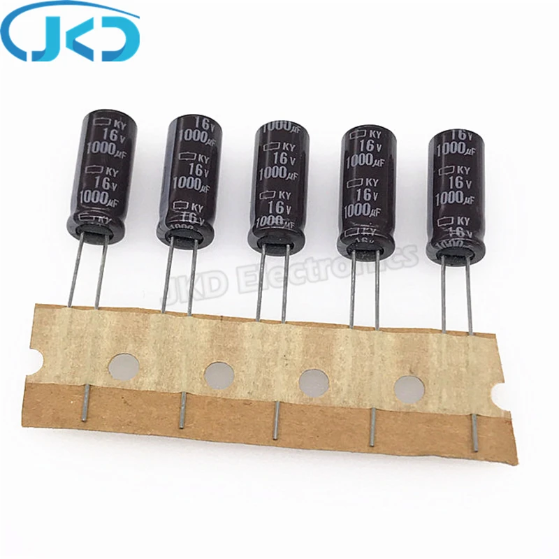 10pcs 1000uF 16V NIPPON NCC KY Series 8x20mm Low ESR 16V1000uF Aluminum Electrolytic Capacitor NIPPON CHEMI-CON