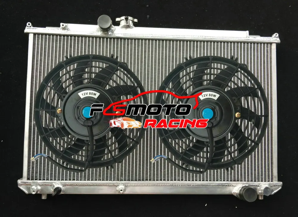 Aluminum Radiator + Fans For Toyota Mark 2 II & Chaser JZX100 1JZ-GTE Turbo 1996 1997 1998 1999 2000 2001 96 97 98 99 00 01 MT