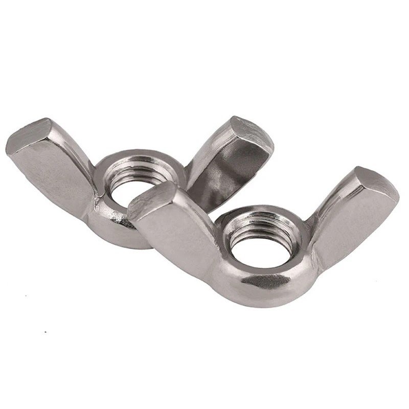 10pcs M3 M4 M5 M6 M8 Wing Nuts DIN315 Stainless steel 304 Hand Tighten Nut Wingnut Butterfly Nut Ingot Two Claw Nuts