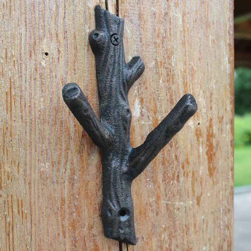 Vintage Tree Branch Design Home Garden Decor Cast Iron Wall Hook for Coat Hat Keys Coat Hook Room Accessories hangers