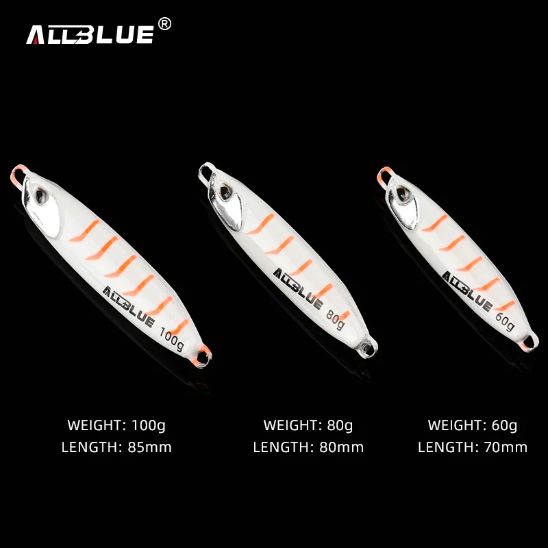 ALLBLUE DRAGER Force Metal Jigging Spoon 60g 80g 100g Artificial Bait Off Shore Slow Jig Fishing Lure Super Hard Tackle image 2