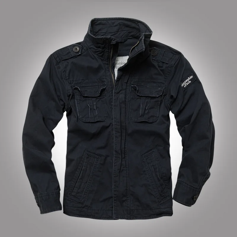 Men Camouflage Military Cargo Jacket Multi-pocket Loose Coats 