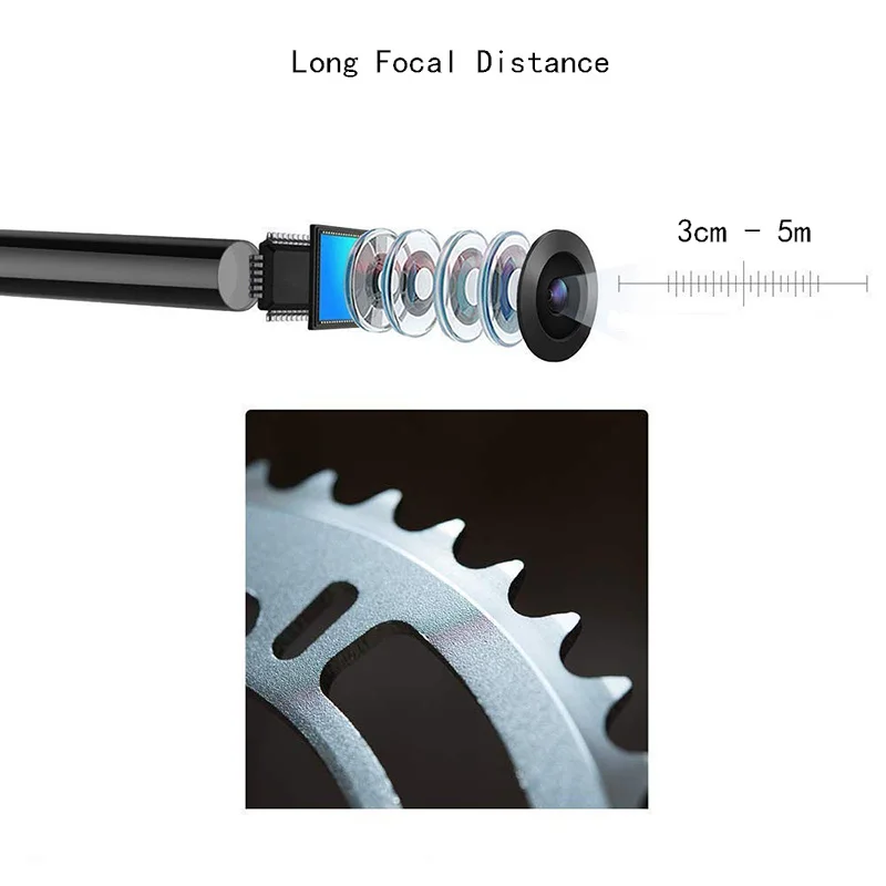 720P 5.5mm Endoscope Camera Flexible IP67 Waterproof  Inspection Borescope Camera for Android PC Notebook 6LEDs Adjustable