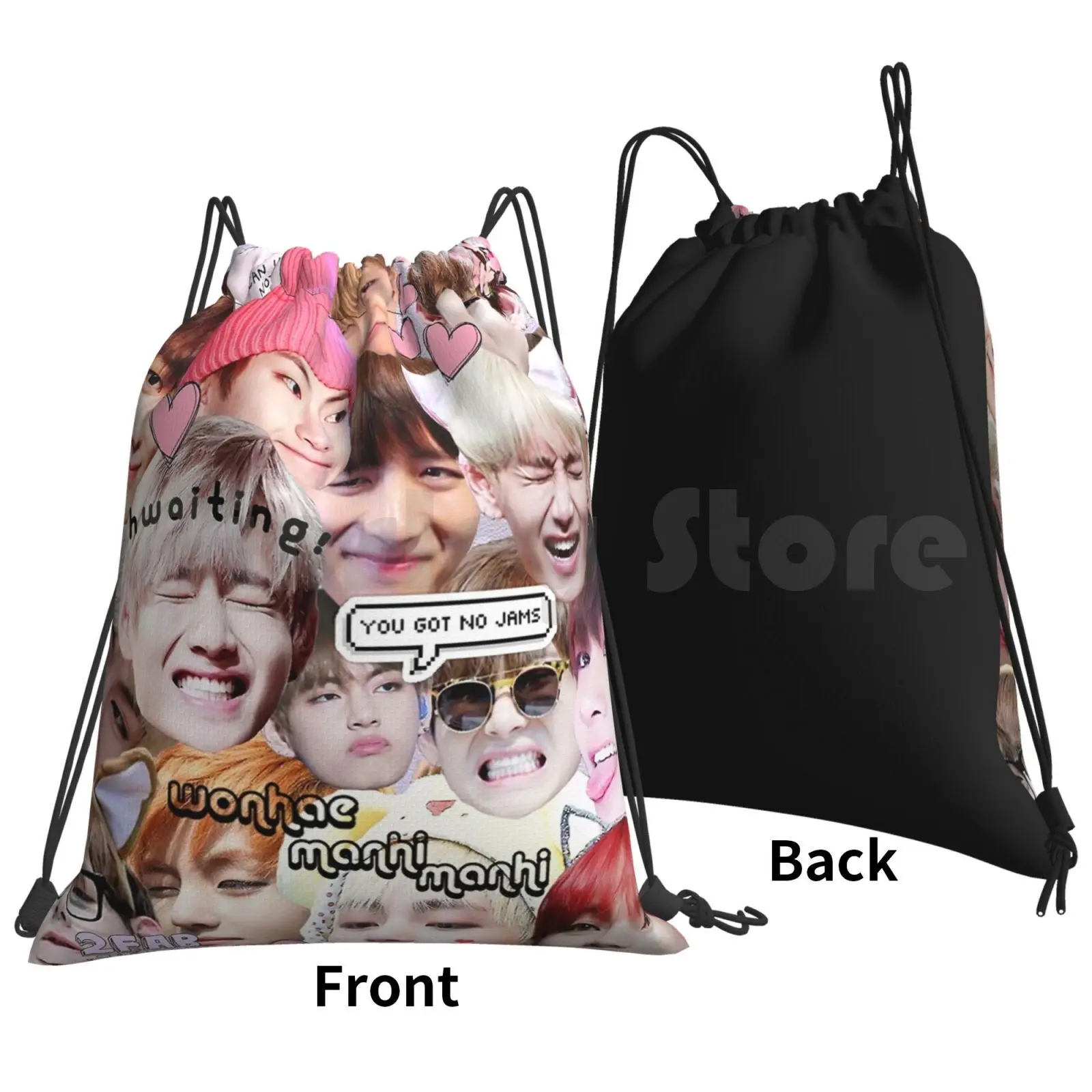 Taehyung-Cutie Backpack Drawstring Bags Gym Bag Waterproof Kpop Kpop Boy Band Kpop Bands Kpop You Never Walk Alone Boys