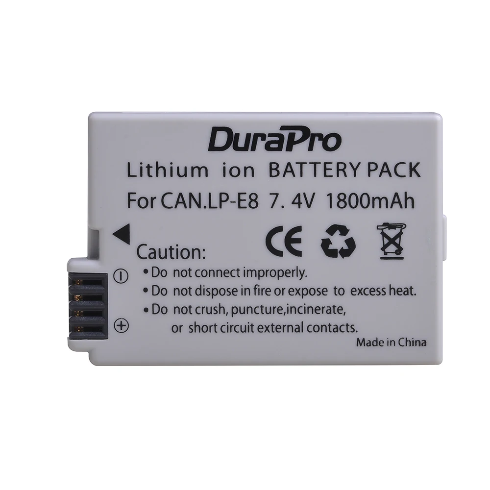 LP-E8 Batterie und Ladegerät Kit für Canon LP E8 LPE8, EOS Rebel T2i, T3i, T4i, t5i, EOS 550D 600D 650D 700D, Kuss X4, X5, X6, X6i