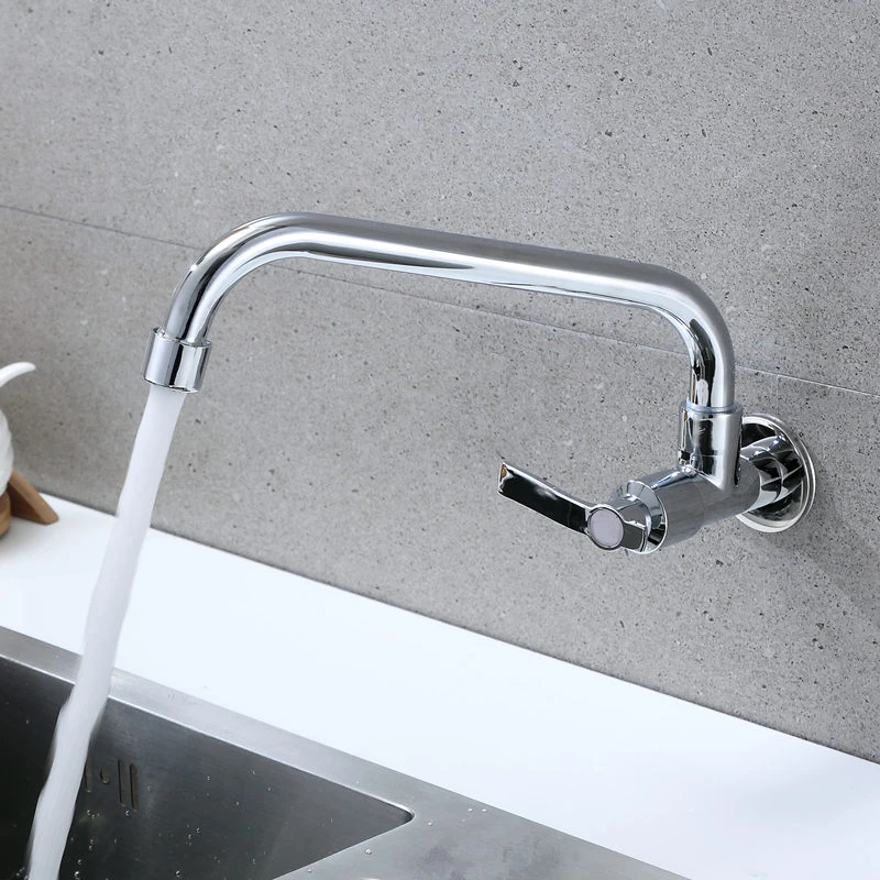 Kitchen Faucet Wall Mounted SinK Tap Rotatable Cold Water Tap Single Lever Flexible Pipe Household Bathroom Wash Basin Faucet