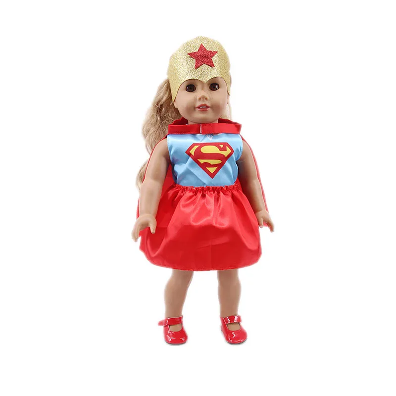 Doll Clothes Umbrella Mask Doctor Uniform Clothes Superhero Suits Fit 18 Inch American Doll&43Cm Baby Doll Clothes