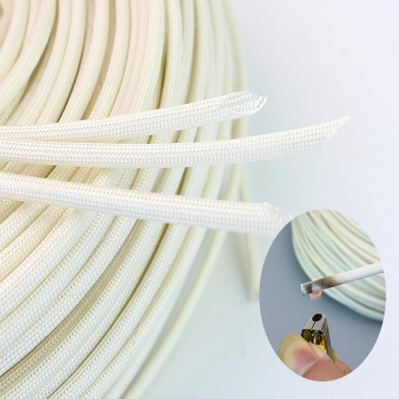 

3 M ID 1mm ~ 30 mm Braided Fiberglass Sleeve 600 Deg.C High Temperature Glass Fiber Tube Fiberglass Sleeving White