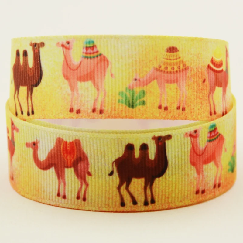 22mm 25mm 38mm 75mm Camels cartoon printed Grosgrain Ribbon party decoration 10 Yards X-04402