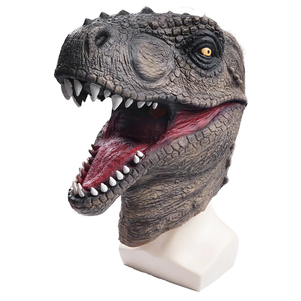 Snailify Realistic Jurassic Dinosaur Cosplay Latex Mask Tyrannosaurus Halloween Costume Prop Party Headgear T-REX Decoration