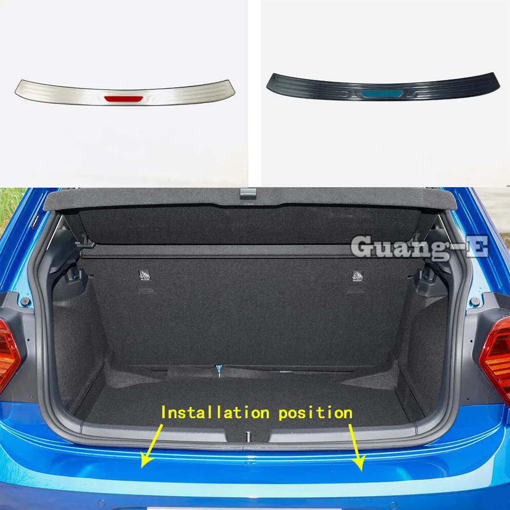 

For Volkswagen VW Polo Hatchback 2019 2020 2021 2022 Car Sticker Back Rear Pedal Door Scuff Plate Frame Outside Threshold Trunk
