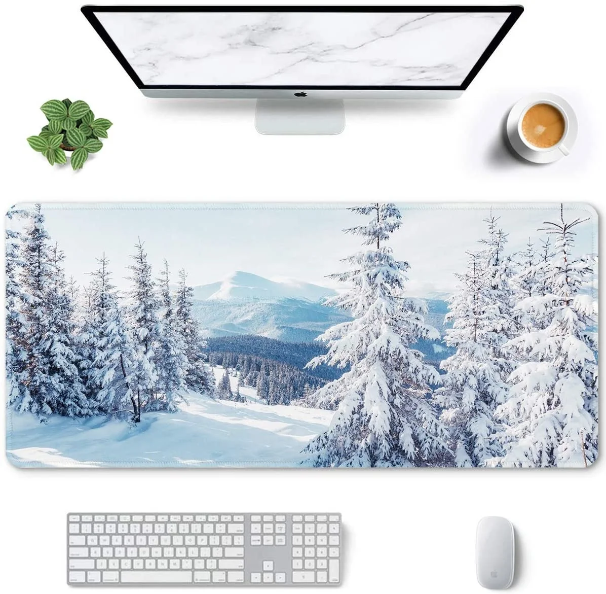 Mouse Pad Gamer Computer New Custom Home Keyboard Pad Mouse Mat Desk Mats Laptop Carpet Anti-slip Mice Pad Forest Snow Scene