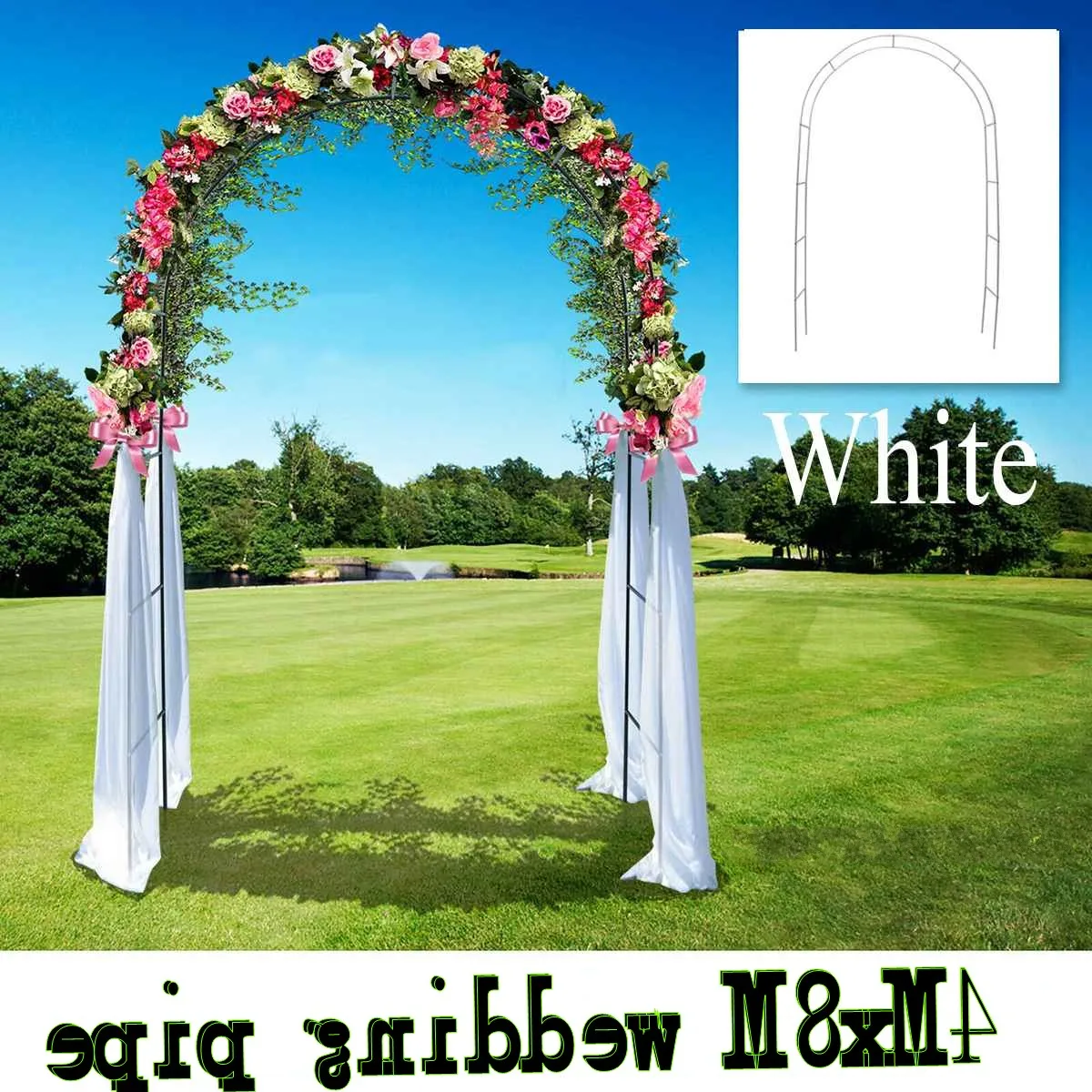 

White Metal Arch Upright Base Pole Stand Display Set Wedding Party Bridal Prom Garden Floral Decoration Party Supplies