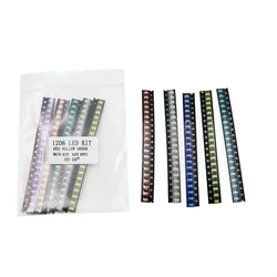 5 colors x20pcs =100pcs  1206 SMD LED light Package  Red White Green Blue Yellow 1206 led kit Free Shipping