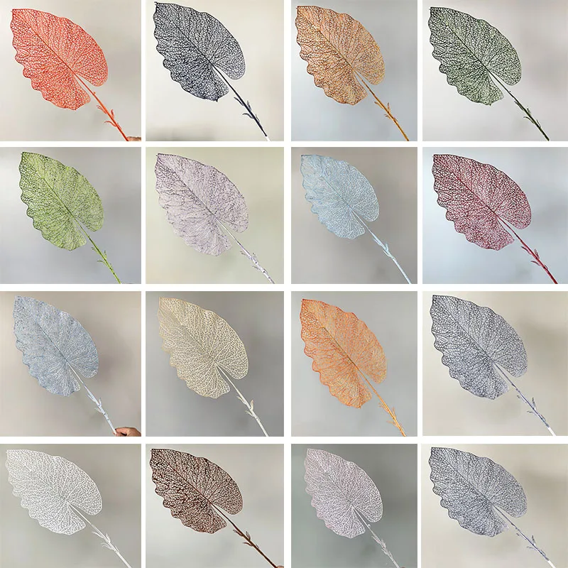 78cm Imitation Reticulate Leaf Large Wedding Church Shooting Props Home Decoration Plastic Flower Arrangement Accessories