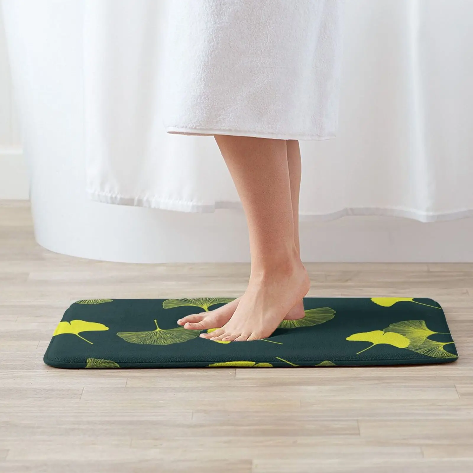 Ginkgo Leaves Soft Non-Slip Mat Rug Carpet Cushion Ginkgo Leaf Leaves Nature Plant Flora Exotic Tree Floral Biloba