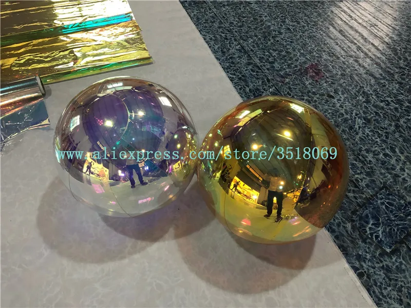 New hanging PVC mirror ball, disco inflatable gold and silver reflective ball suitable for event decoration