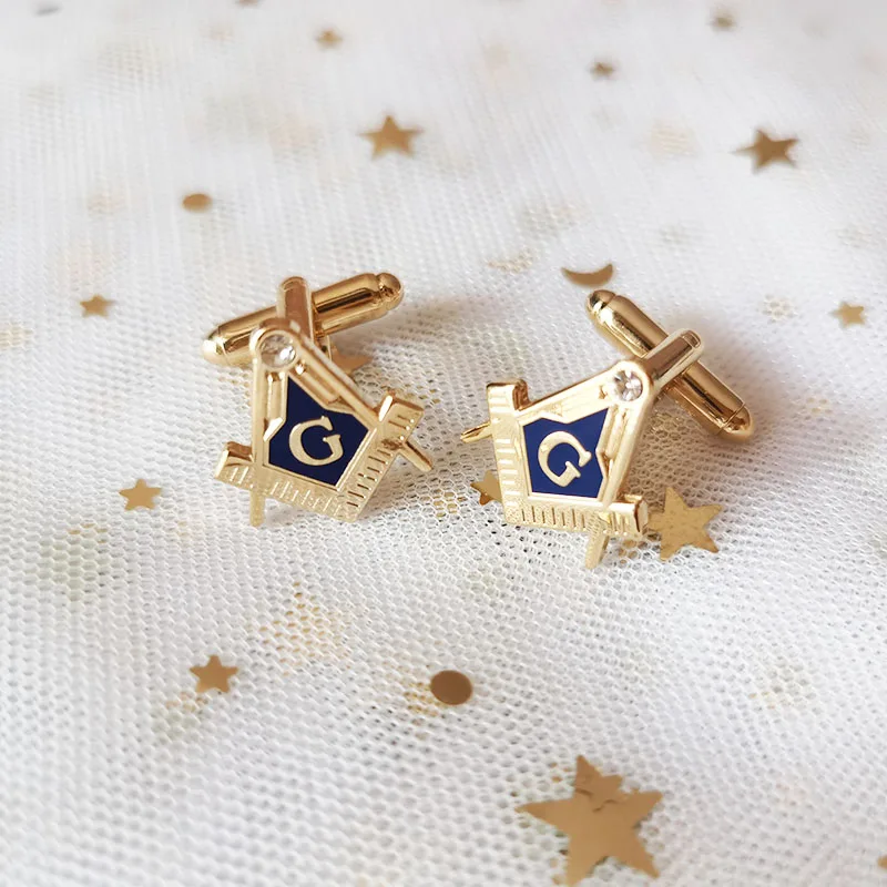 Hard Enamel Masons Cuff Links Square and Compass G Cufflinks for Freemason Sleeve Button Freemasonry Masonic Crafts