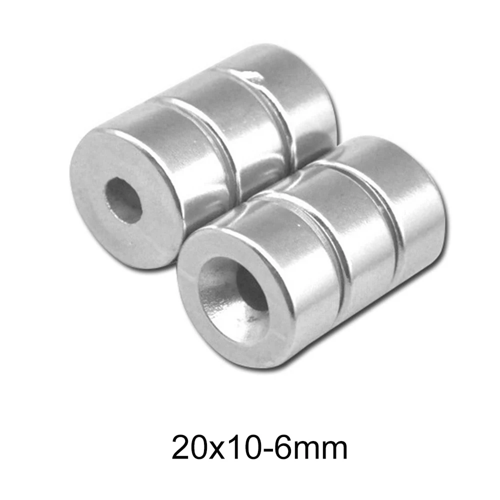 2~20PCS  20x10-6 Strong Cylinder Rare Earth Countersunk Magnet 20*10 mm Hole 6mm Round Neodymium Magnetic Magnets N35 20*10-6