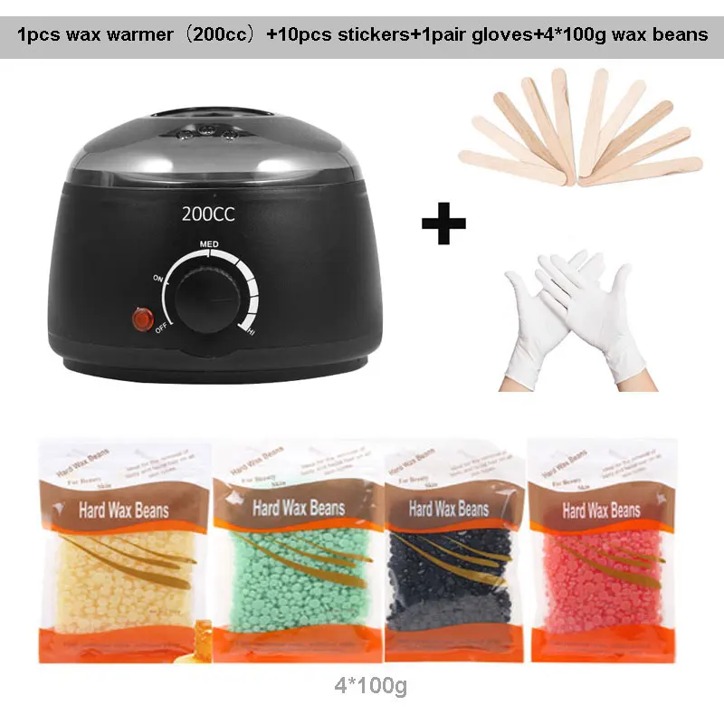 Paraffin Wax Warmer 200cc mini Wax Heater Feet Mini SPA Hand Machine Body Depilatory 1machine+ 400g wax beans+10pcs stickers