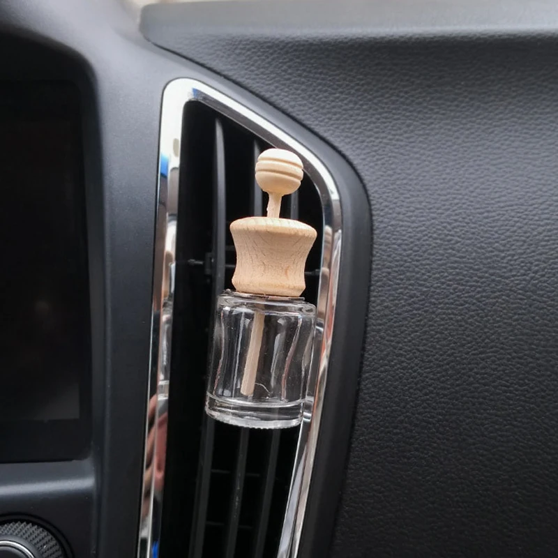 Car Outlet Empty Perfume Bottle Cylinder Refillable Transparent Car Vents Deodorant Air Conditioning Perfume Bottle Glass Bottle