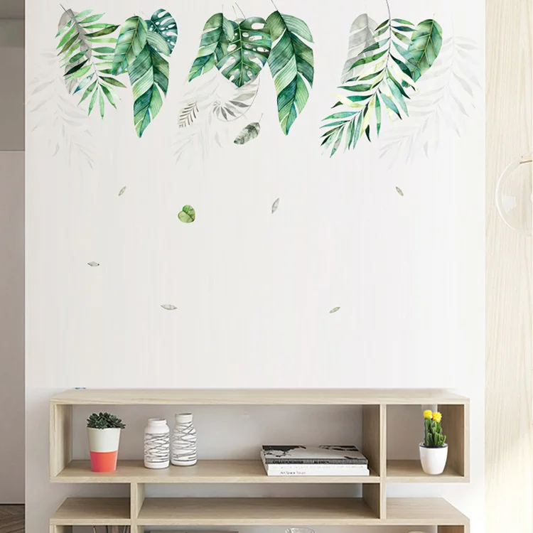 Tropische Vegetation Große Blätter Wandaufkleber Wohnzimmer Sofa Hintergrund Selbstklebende Wandmalerei Heimdekoration Abnehmbare Aufkleber – Detail 7