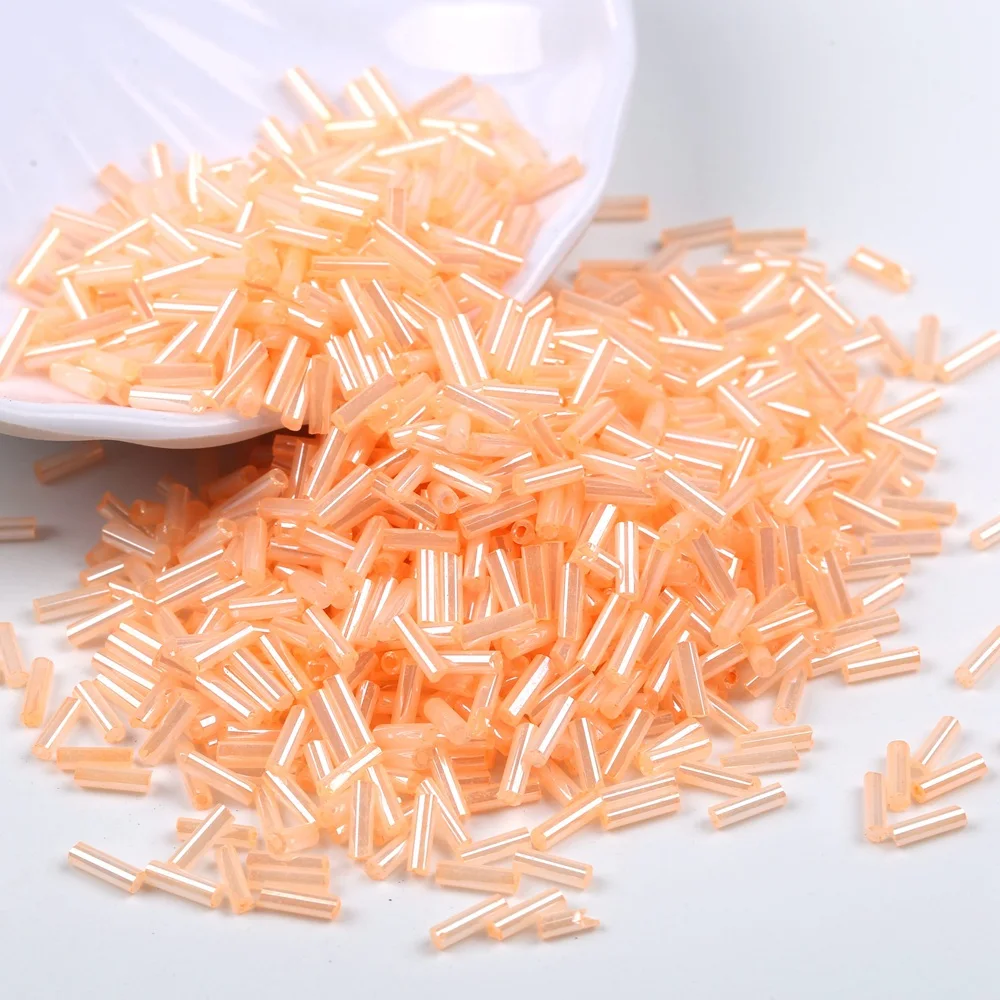 400pcs/lot 2x6mm Long Tube Glass Beads Austria Crystal Czech Glass Seed Spacer Beads For Jewelry Making DIY Handmade Accessories