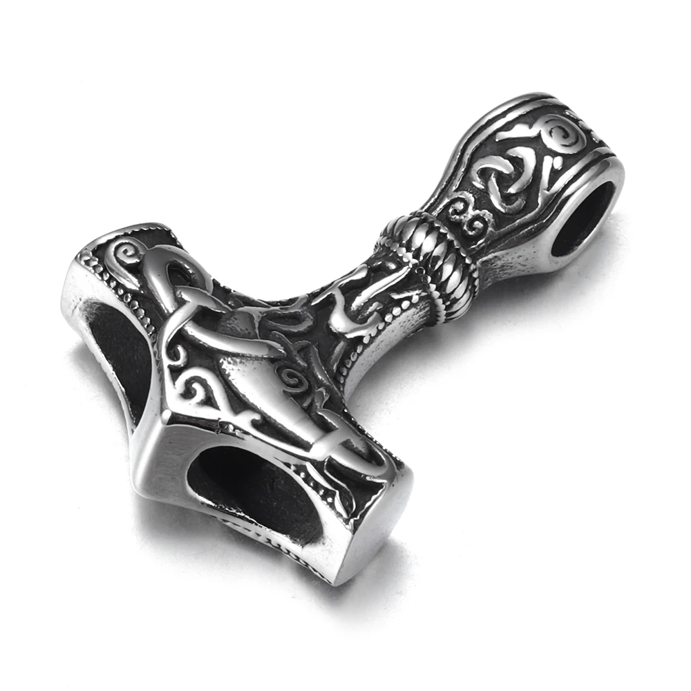 Stainless Steel Curved Viking Hammer Connector Polished Pendant DIY Bracelet Accessories Jewelry Making Supplies