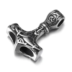 Stainless Steel Curved Viking Hammer Connector Polished Pendant DIY Bracelet Accessories Jewelry Making Supplies