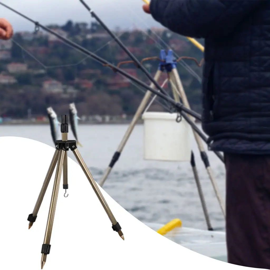 Dobrável telescópico Pesca Rod Stand, Ground Holder, Tripé Stand, Rack para Shore, peixes do mar
