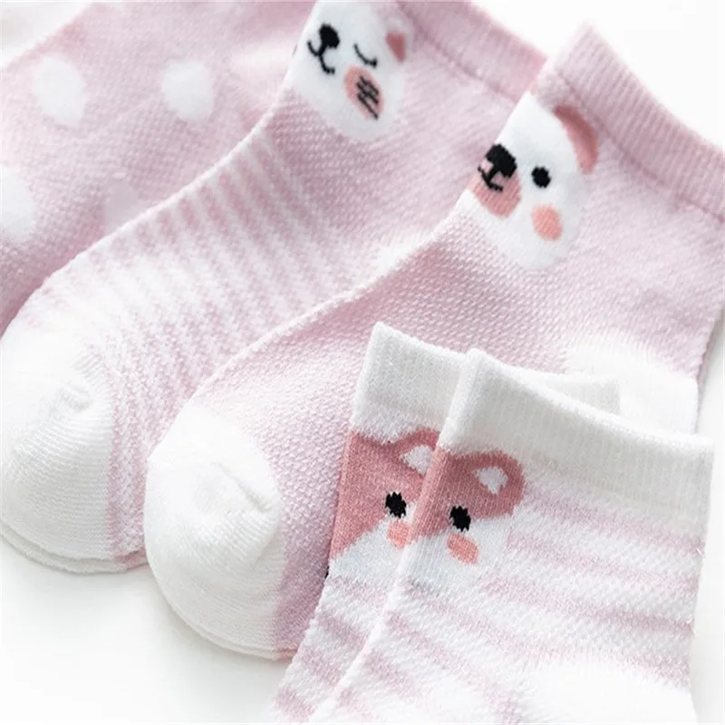 5Pairs/lot Newborn Baby Boys Girls Socks Summer Mesh Thin Toddler Socks for Girls Cotton Cartoon Infant Sock 2024 Accessories