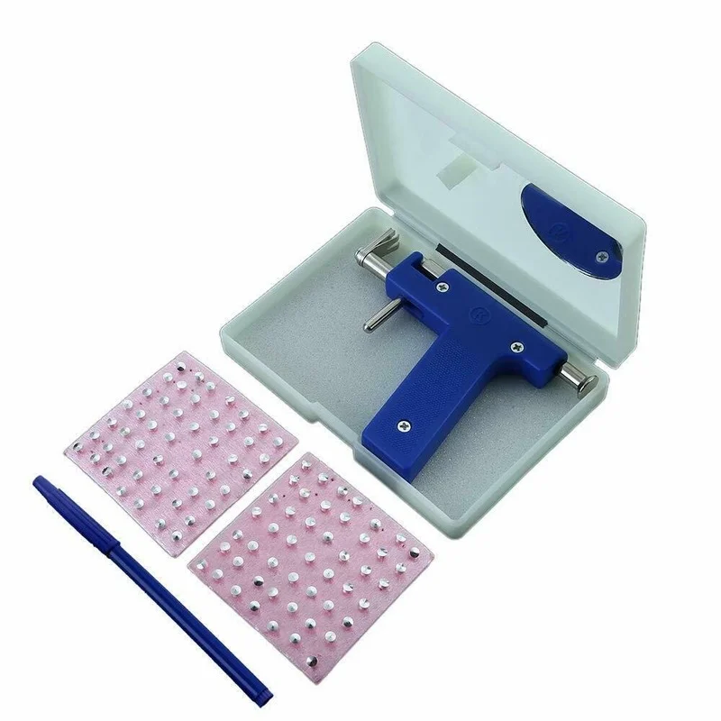 Piercing Gun with Ear Stud Tools Ear Nose Navel Belly Piercing Tool Disposable Sterile Gun with 98pcs Ear Studs Kit Body Jewelry