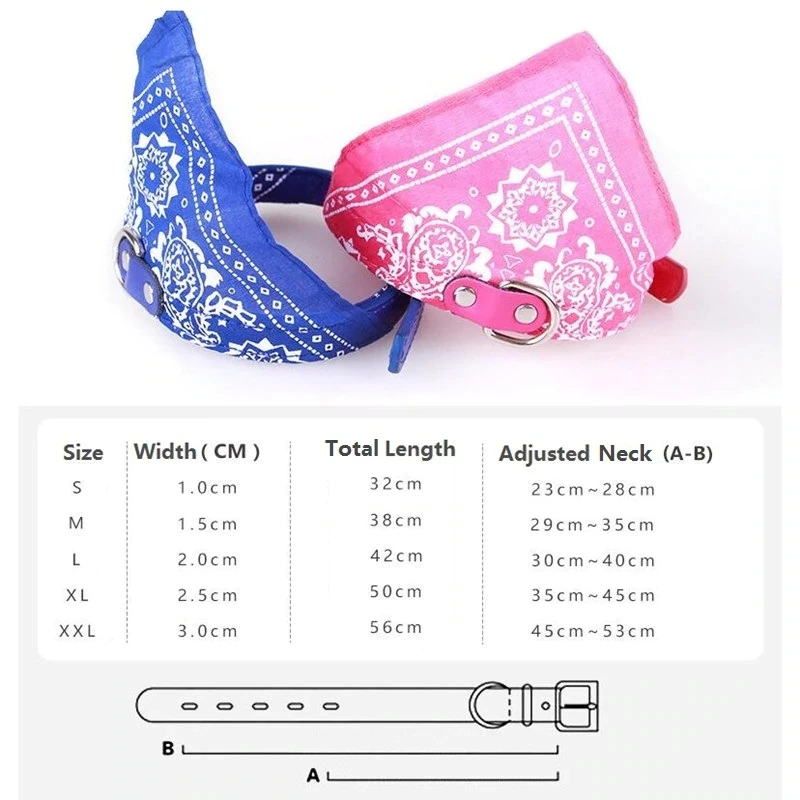 Lovely Adjustable Small Dog Collar For Dogs Small Pet Slobber Towel Pitbull Cat Collar Print Scarf Design Neckerchief