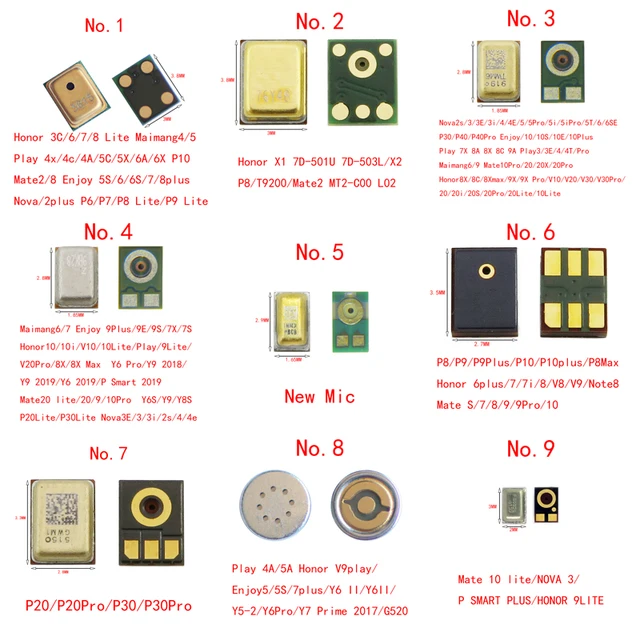 10 szt. Mikrofon MIC odbiornik głośnik dla HUAWEI P40 P30 P20 P10 P9 Honor 8 9 10 20 30 V10 V20 V30 Mate Nova Lite ciesz się grą