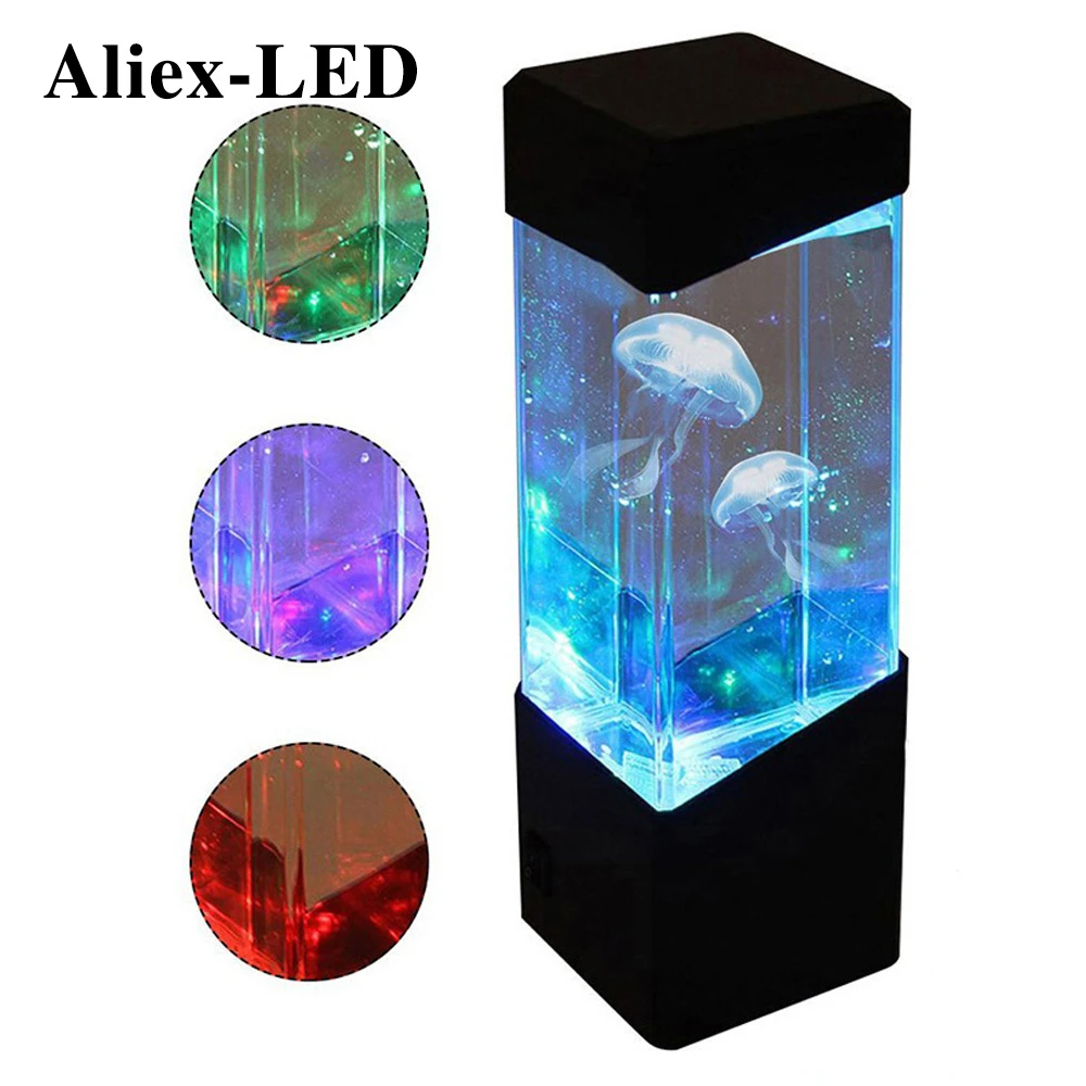 

3D LED Night Light bedroom decor Desktop Lamp Jellyfish Lamps Aquarium tank Desk lights Bedside Table gift Wall decorative lamp