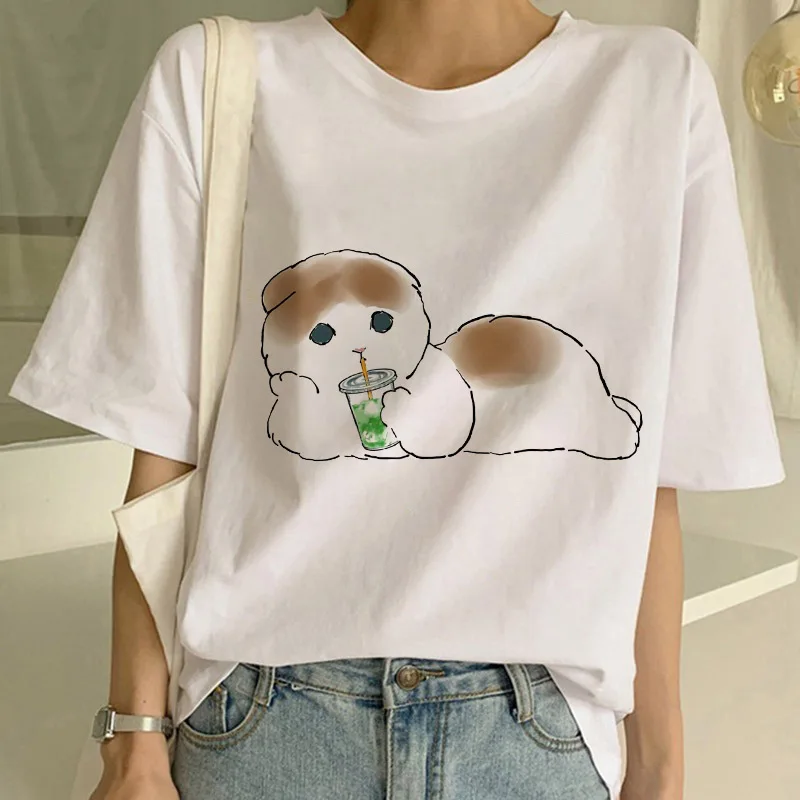 Summer New Cute Cat Funny Cartoon T-shirt Harajuku Graphic Ulzzang Tshirt 90s Print T Shirt  Fashion Aesthetic Ladies Tee shirt