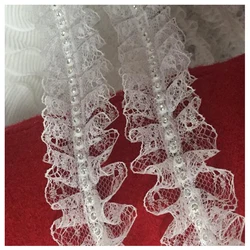 4CM Wide New Embroidery White Black Flower Tulle Lace Fabric Trim Ribbon DIY Sewing Applique Collar Fringe Guipure Wedding Decor