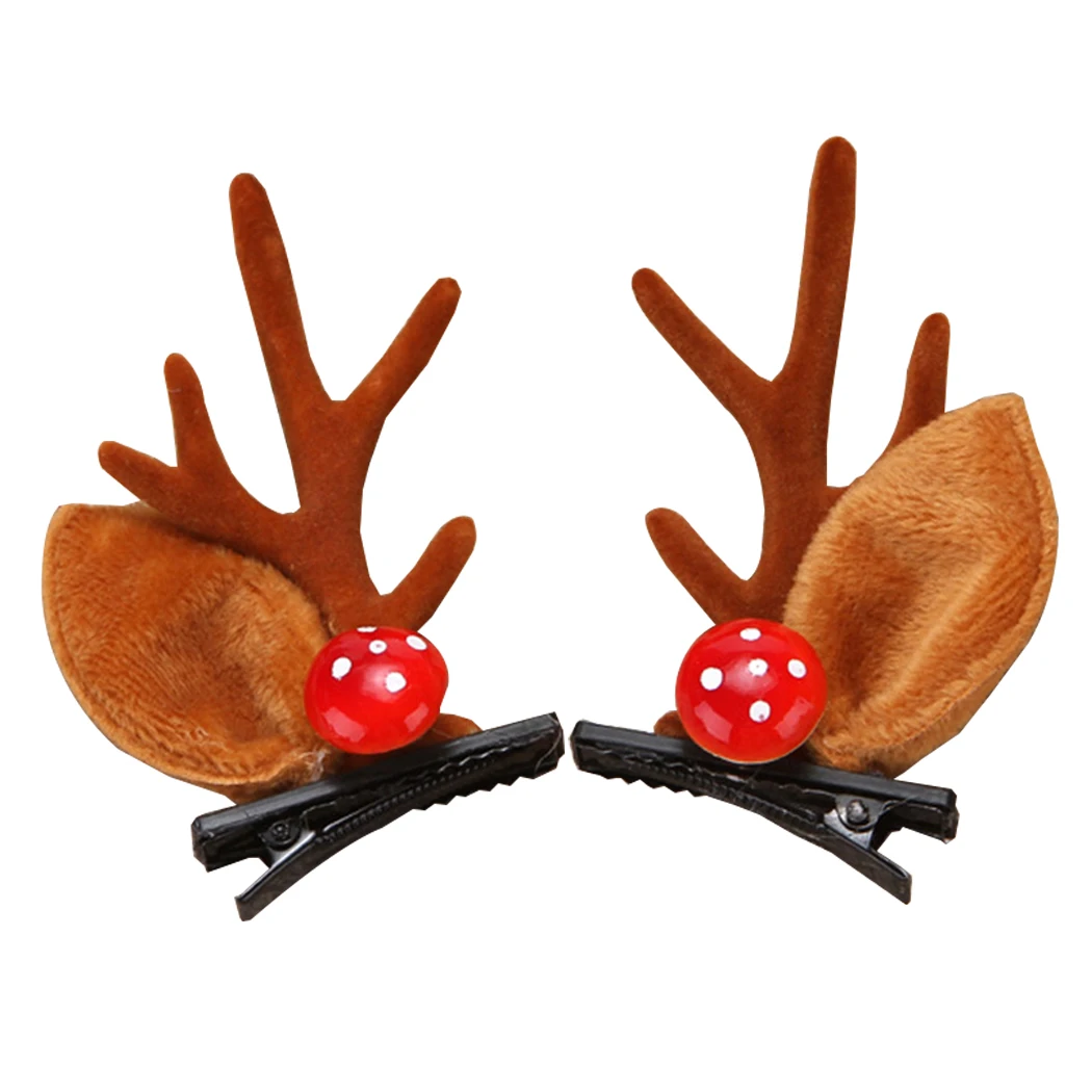 2pcs Hair Pin  Lovely Antlers Hairpin Clip Hair Clips Hairband Barrette Headdress Hair Accessories Barrette for Christmas