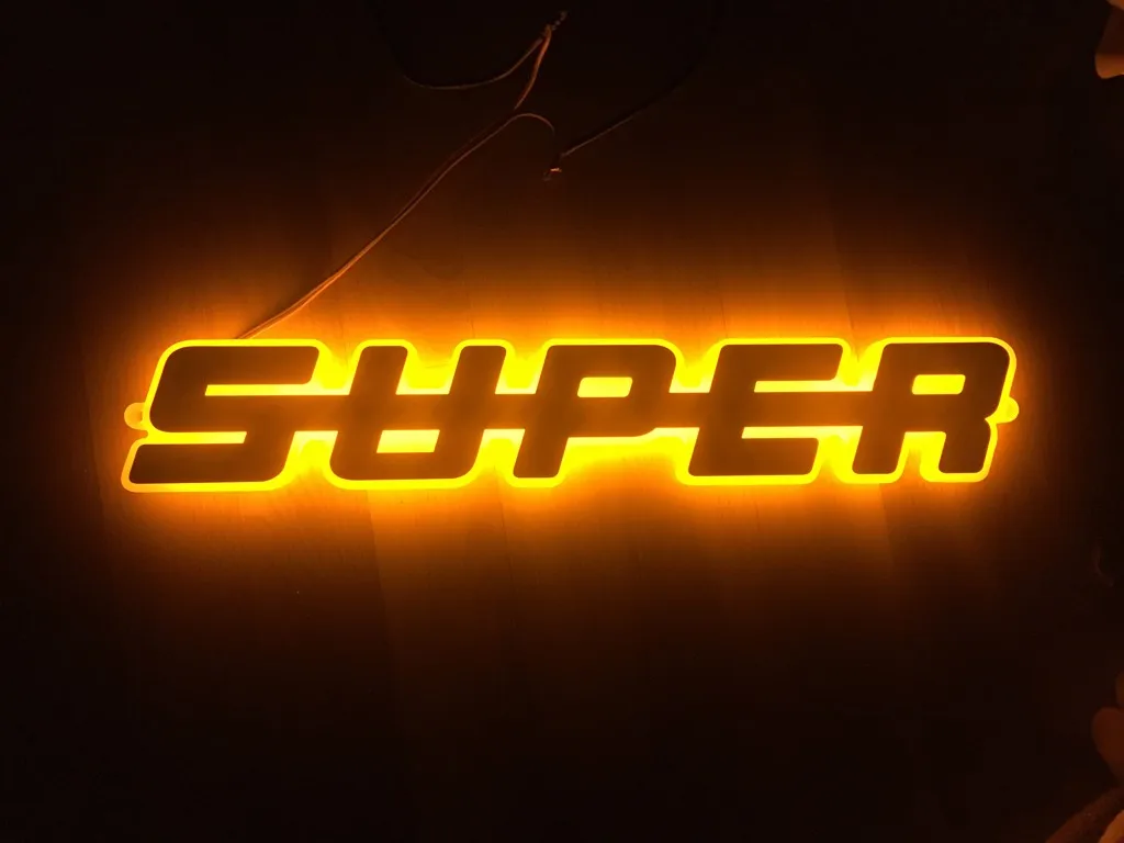 

Universal LED Emblem Text ( SUPER ) 24V / YELLOW