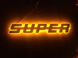 Universal LED Emblem Text ( SUPER ) 24V / YELLOW