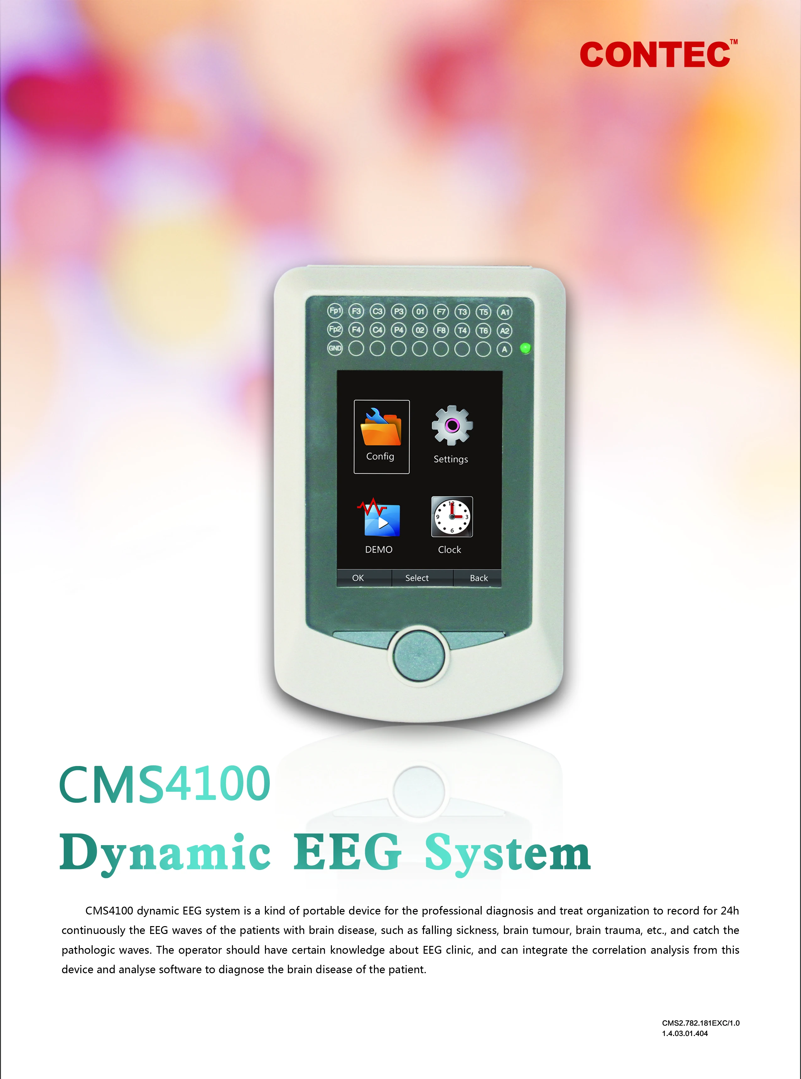 

24H Dynamic EEG Machine Contec CMS4100 16 Channel EEG Holter SD Card PC Software