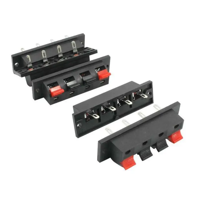 4pcs 4 Positions Connector Terminal Push in Jack Spring Load Design Audio Speaker Terminals Panel Connector