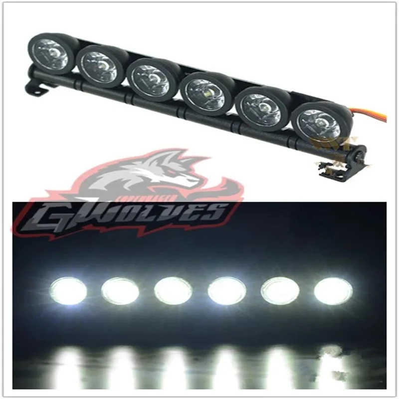 Golves 150Mm Aluminium 5Mode Functie Verblinding 6led Licht Voor 1/10 1/8 Trax Hsp Hpi Monster Short Truck Rally Crawler Baja Rc