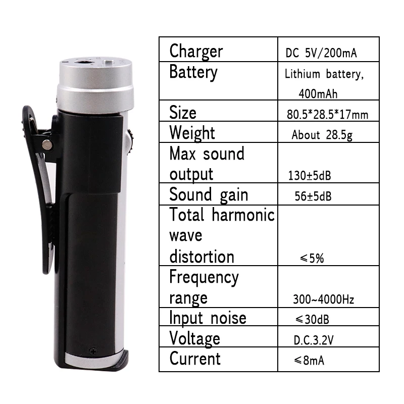 Rechargeable Hearing Aid for Deafness Portable Sound Amplifier Four Levels Volume Adjustable Hearing Aids for the Elderly