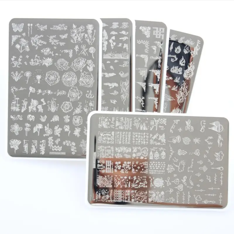 14.5X9.5 Flowers Pattern Nail Stamping Plates Image Painting Printer Nail Stencils Template Nail Stamps Nail Art Decal Templates