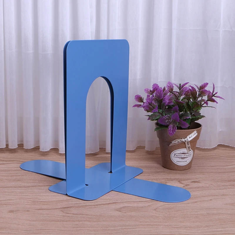 Simple Style Metal Bookends Iron Support Holder Nonskid Desk Stands For Books