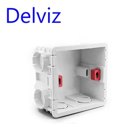 Delviz 벽 스위치 박스 벽 소켓 카세트, 86mm 플라스틱 소재, 표준 벽 조명 스위치, EU 표준 내부 마운트 박스