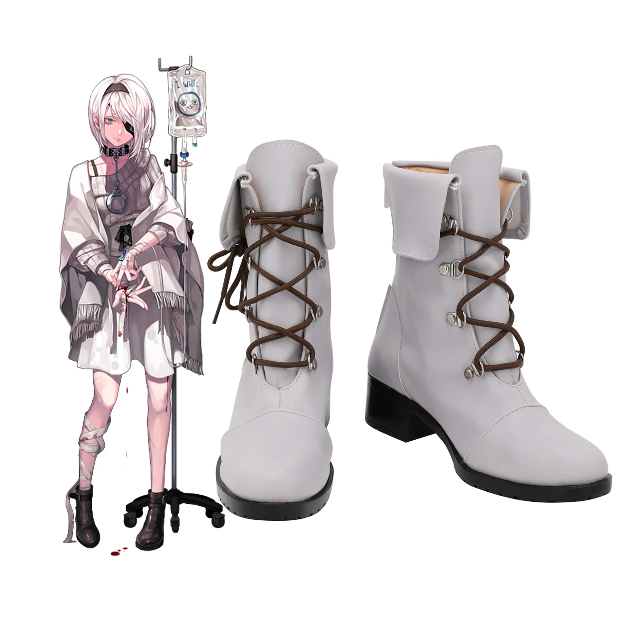 

Black Survival Sissela Kyle Cosplay Boots Leather Shoes Custom Made Any Size for Adults and Kids