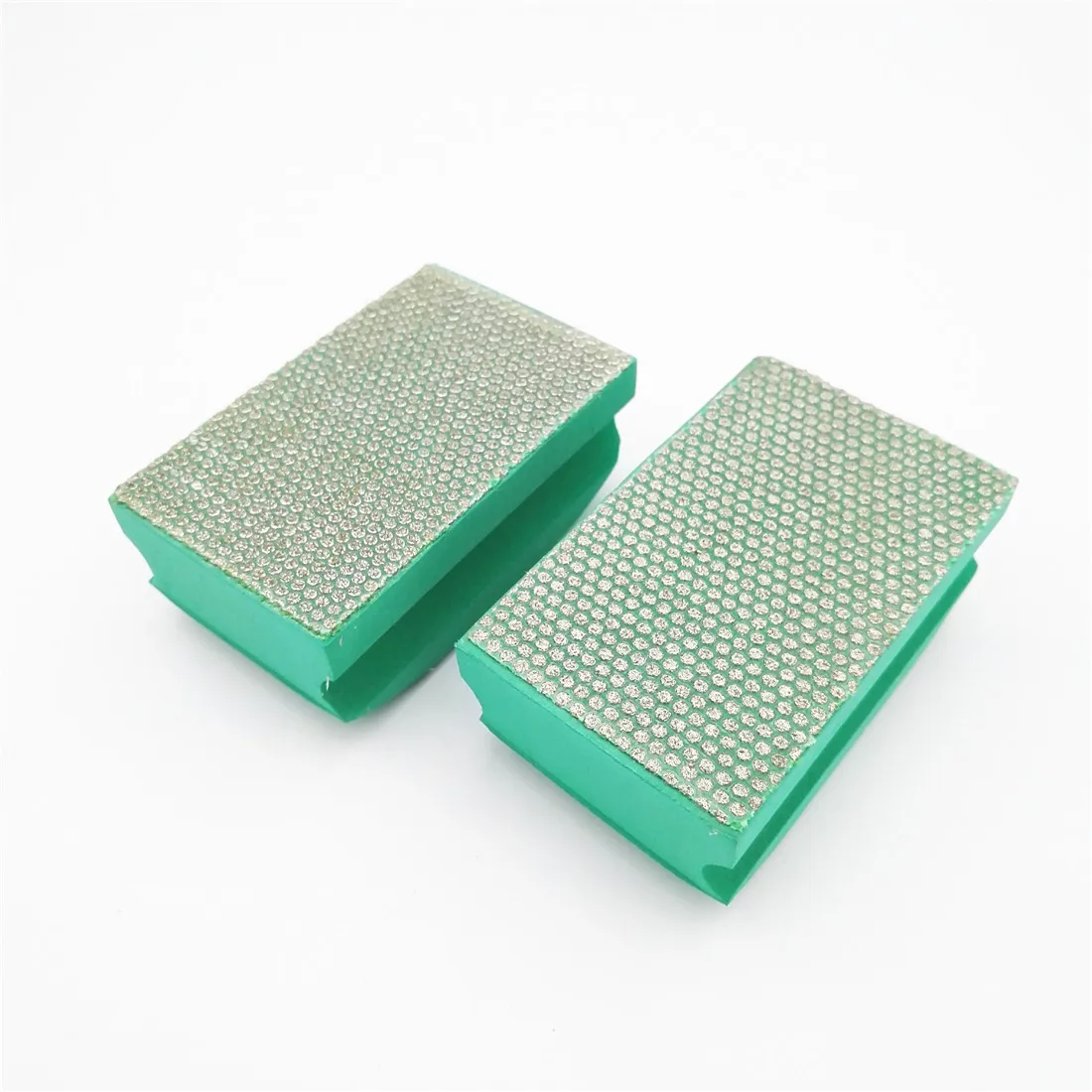 SHDIATOOL-almohadilla de pulido a mano de diamante galvanizado, almohadillas de mano con respaldo de espuma dura de 90x55mm para piedra de granito y mármol, 2 unidades