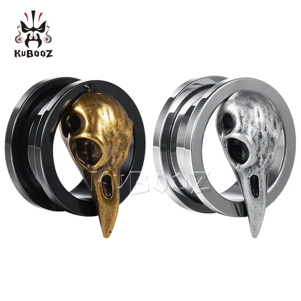 

Wholesale Bird Skull Ear Tunnels Plugs Earrings Expanders Stainless Steel Studs Screw Gauges Body Piercing Jewelry 38PCS